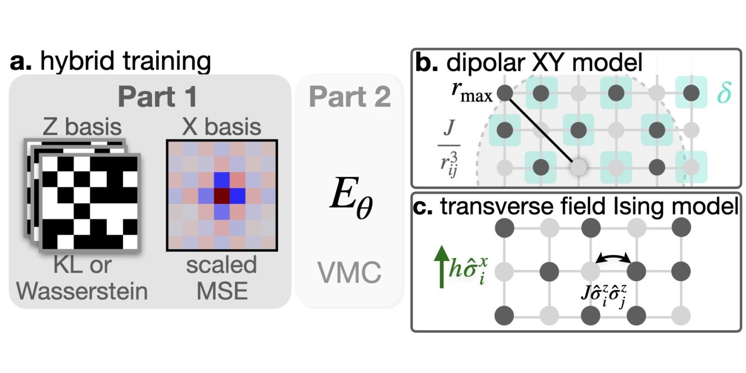 Transformer neural networks and quantum simulators: a hybrid approach ...